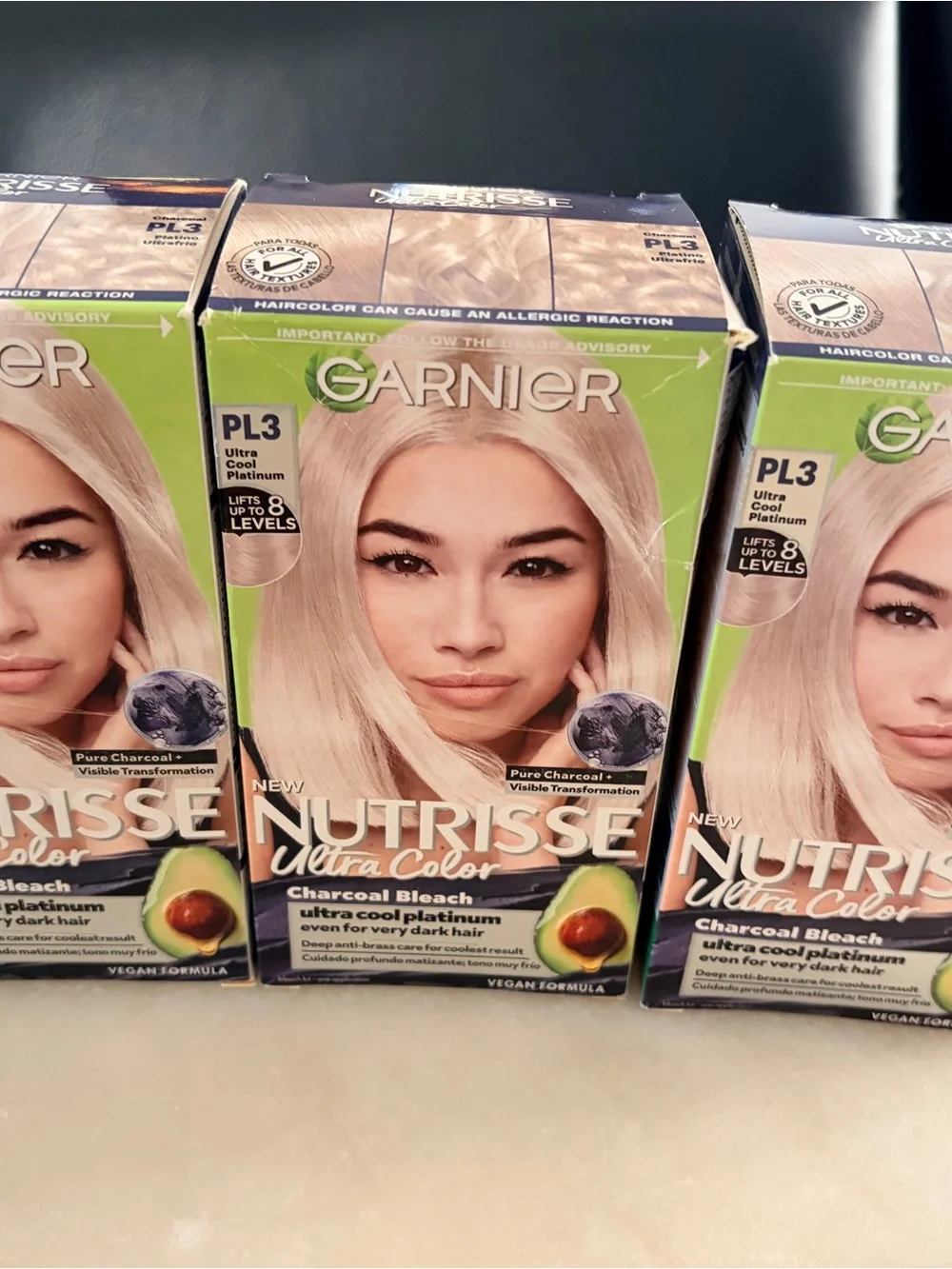 Garnier Nutrisse Ultra Color PL3 Ultra Cool Platinum Charcoal Bleach
